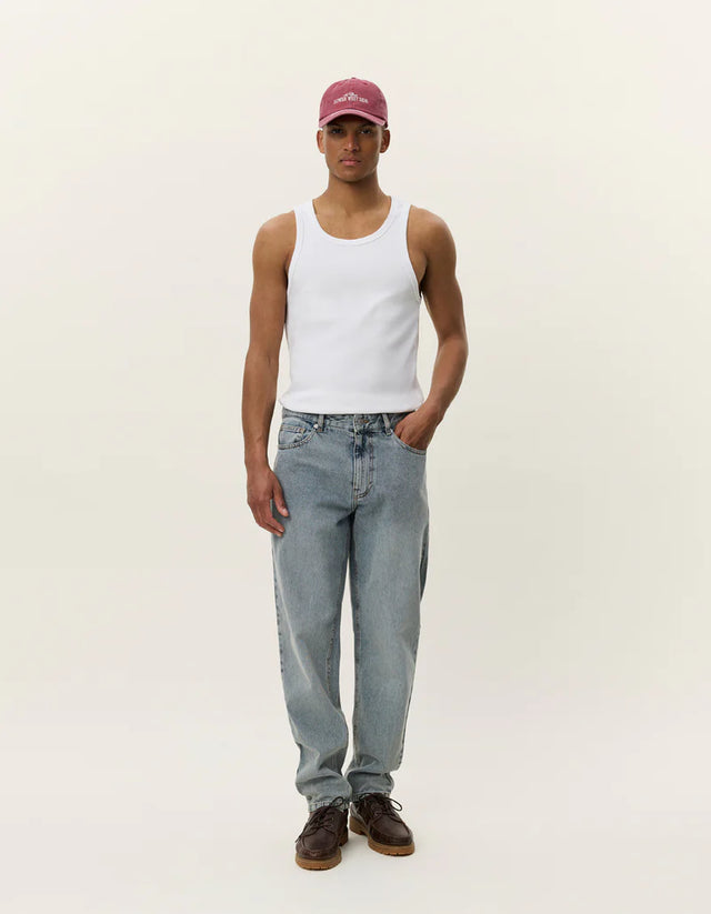 Les Deux Ryder Washed Denim Jeans - Light Indigo Wash