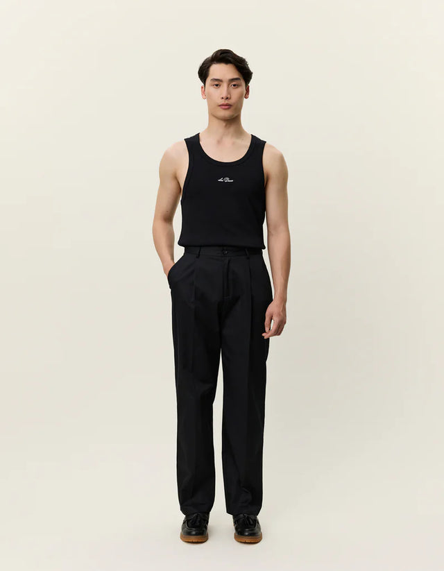 Les Deux Reece Pleated Heavy Twill Pants - Black