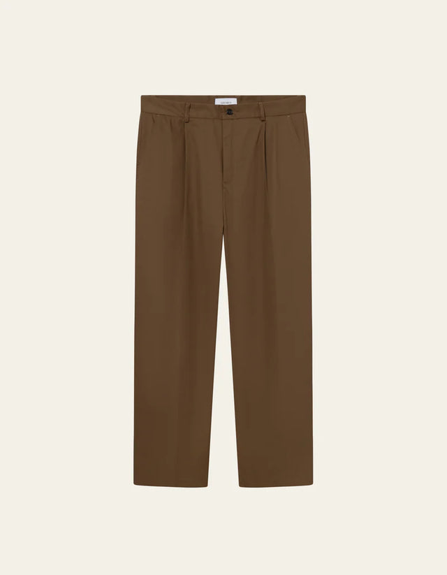 Les Deux Reece Pleated Heavy Twill Pants - Dark Sand