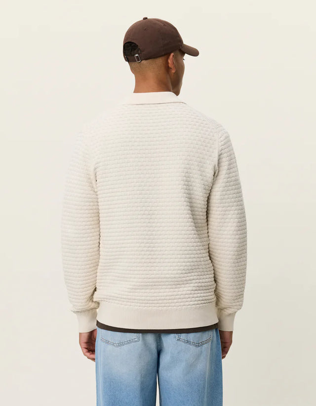Les Deux Billy Weave Knitted Long Sleeve Polo