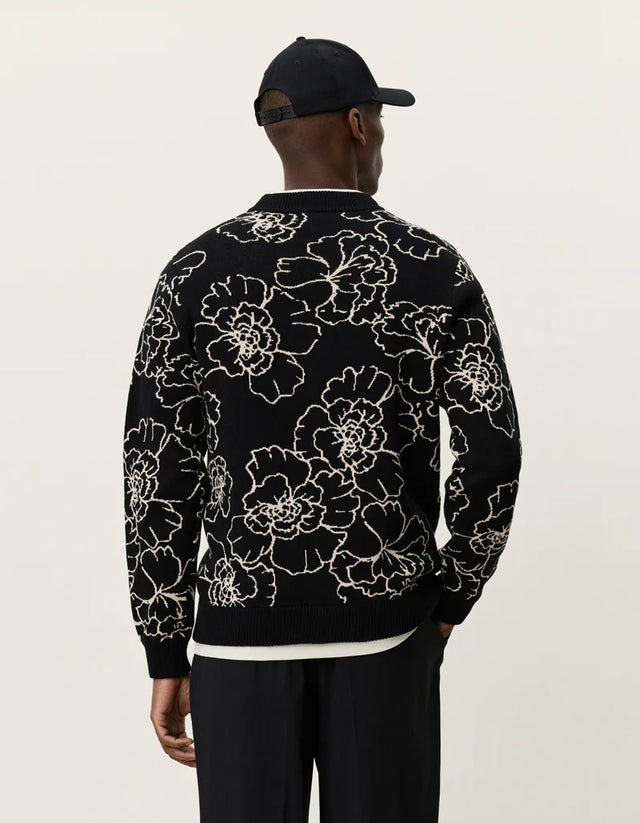 Les Deux Gaston Poppy Jacquard Knit - Black