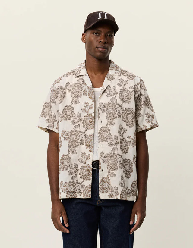 Les Deux Lesley Flower Jacquard Short Sleeve Shirt