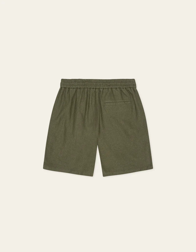 Les Deux Otto Linen Shorts - Olive Night