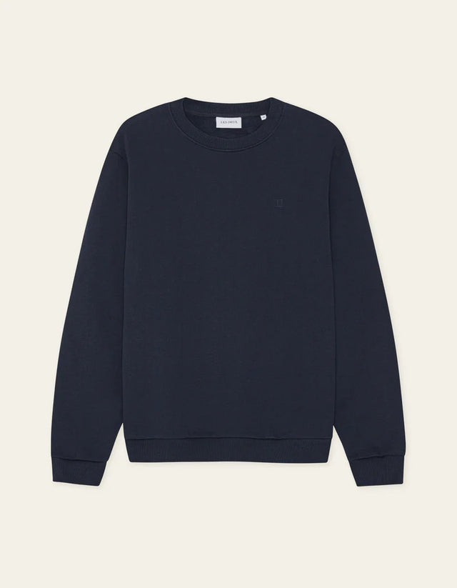 Les Deux Norregaard Tonal Sweatshirt - Dark Navy