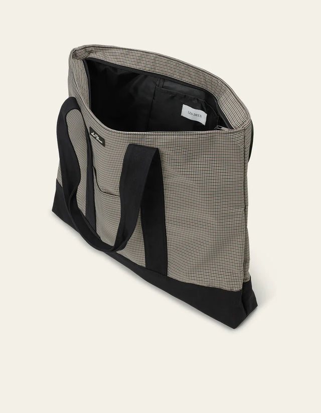 Les Deux Check Tote Bag - Incense Beige