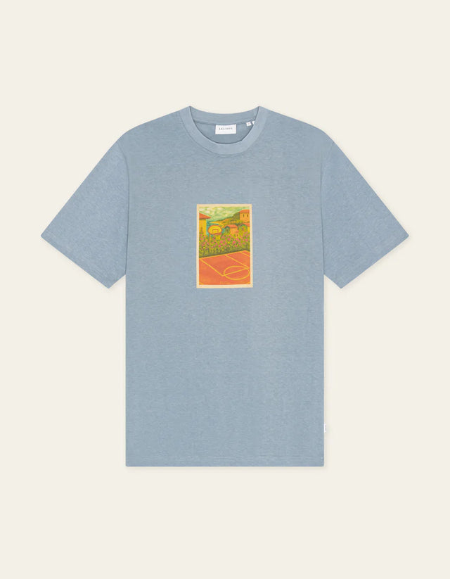 Les Deux Court T-shirt - Faded Denim Blue