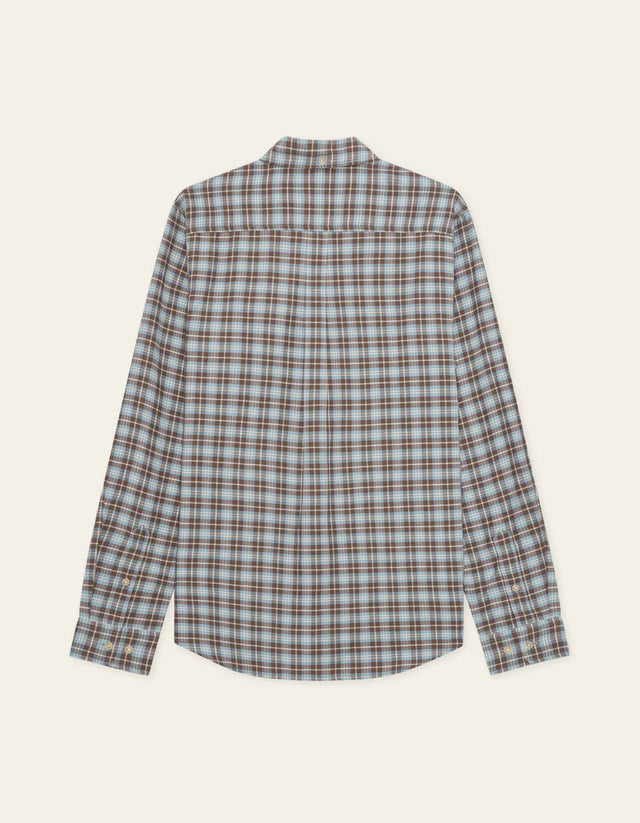 Les Deux Check Shirt - Faded Denim Blue