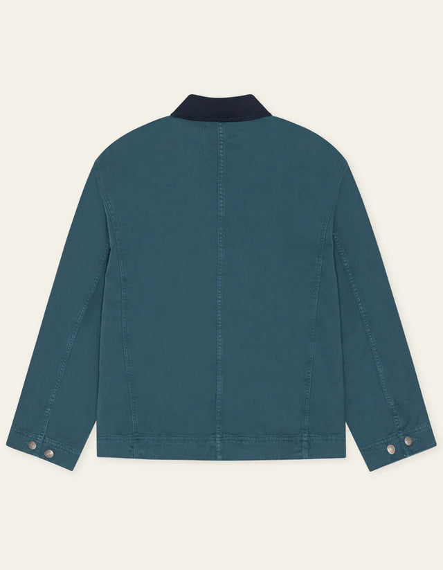 Les Deux Twill Zipper Jacket - Dark Denim Blue