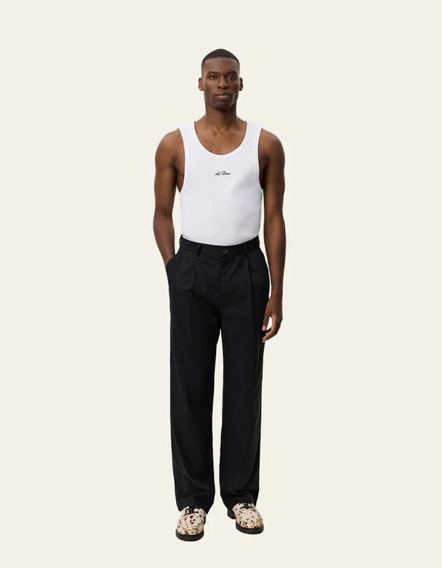 Les Deux Reece Pleated Twill Suit Pants - Black