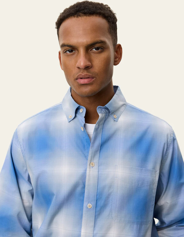 Les Deux Kent Shadowcheck Shirt - Palace Blue