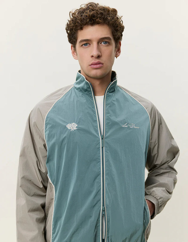 Les Deux Shiny Crisp Track Jacket - Tea Green