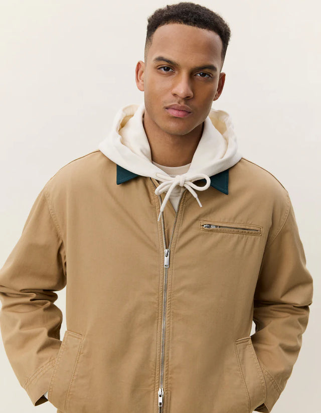 Les Deux Twill Zipper Jacket - Incense Beige