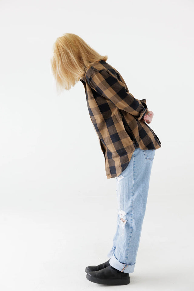 Kavu Wren Woman's Flannel Overshirt - Brown Bear Trail