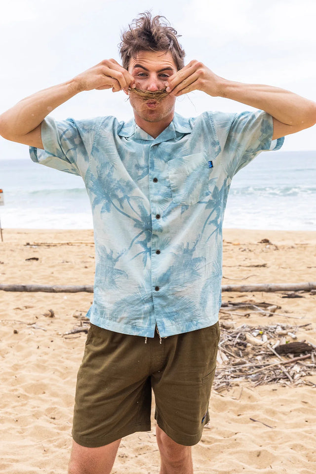 Kavu Walk It Off Cotton Shorts - Thyme