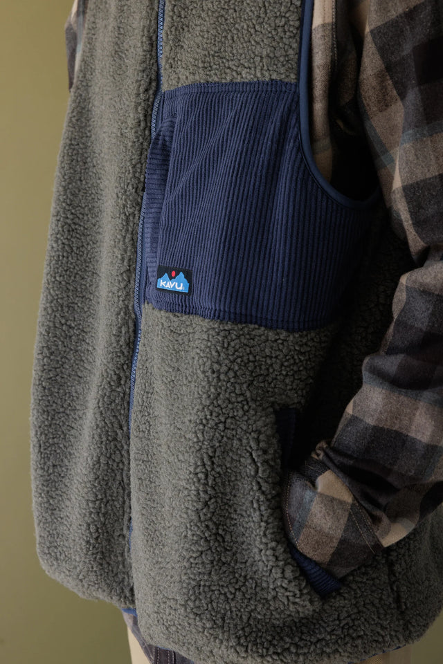 Kavu Cooper Fleece Vest - Ocean Storm