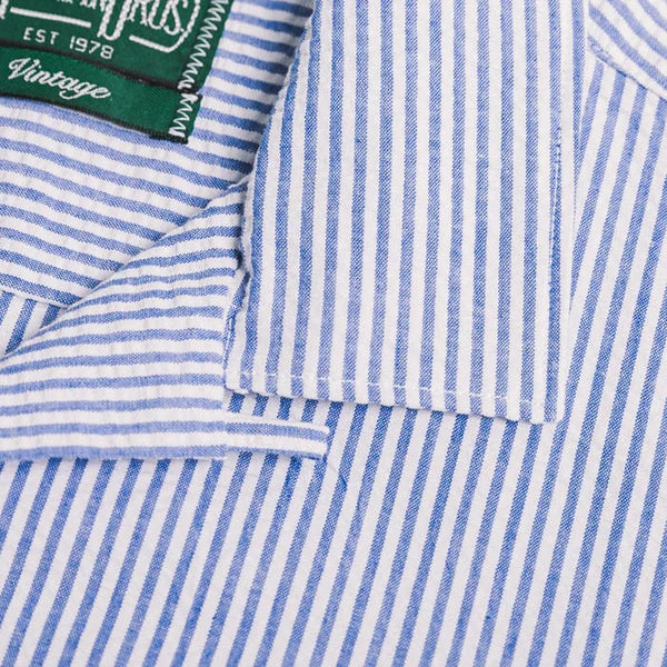 Gitman Vintage Seersucker Stripe Short Sleeve Camp Shirt