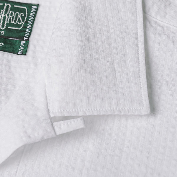 Gitman Vintage Seersucker Short Sleeve Camp Shirt - White