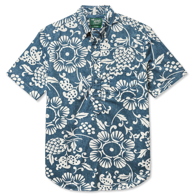 Gitman Vintage Duke's Pareo Popover Short Sleeve Shirt - Blue