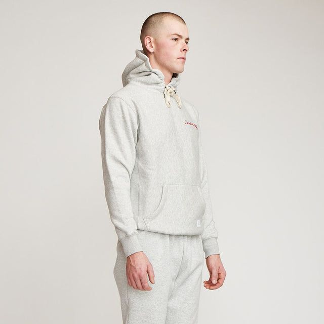 Brotherwolf Chain Stitch Hood- White Marle