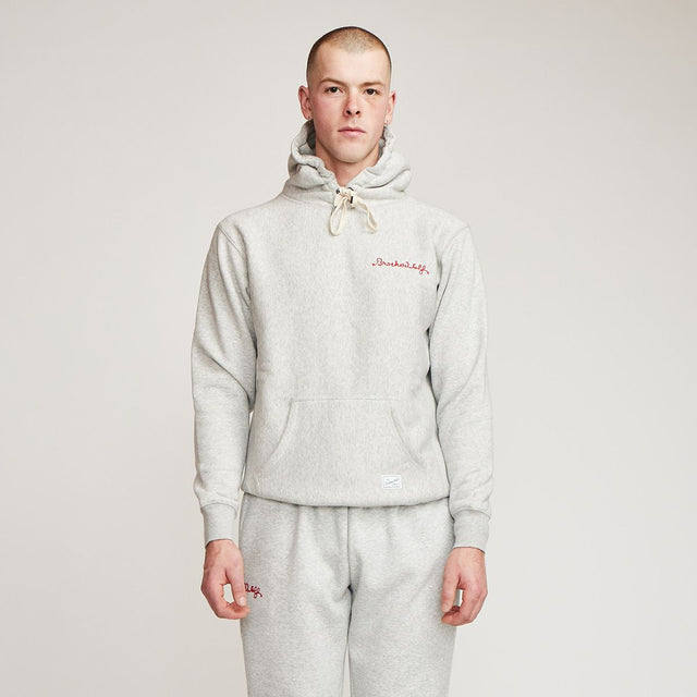 Brotherwolf Chain Stitch Hood- White Marle