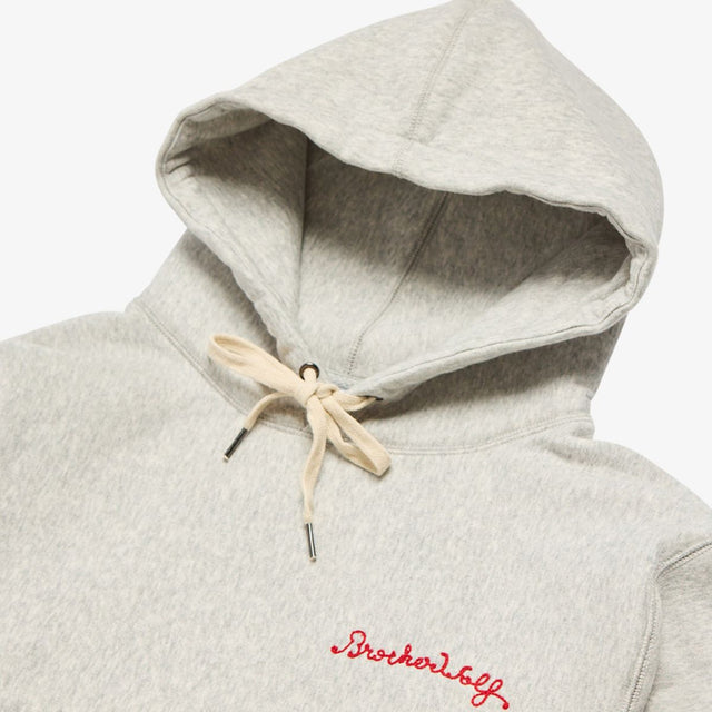 Brotherwolf Chain Stitch Hood- White Marle