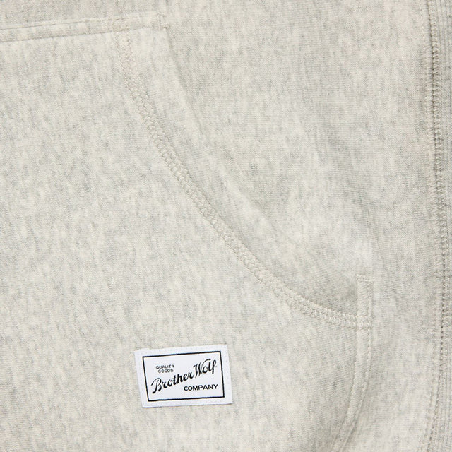 Brotherwolf Chain Stitch Hood- White Marle