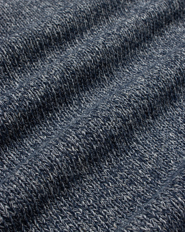 Far Afield Kier Mélange Knit Polo - Navy