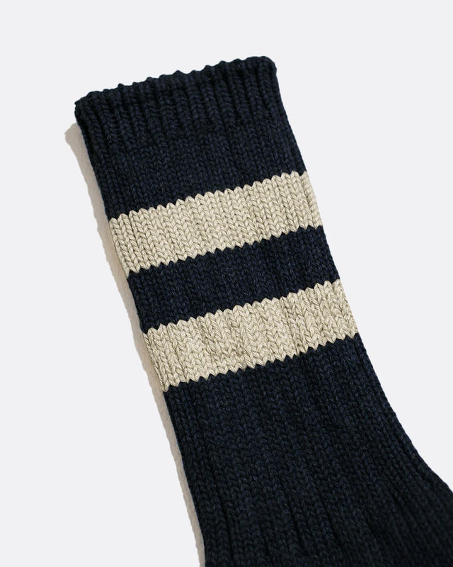 Far Afield Dos Stripe Socks - Navy Iris