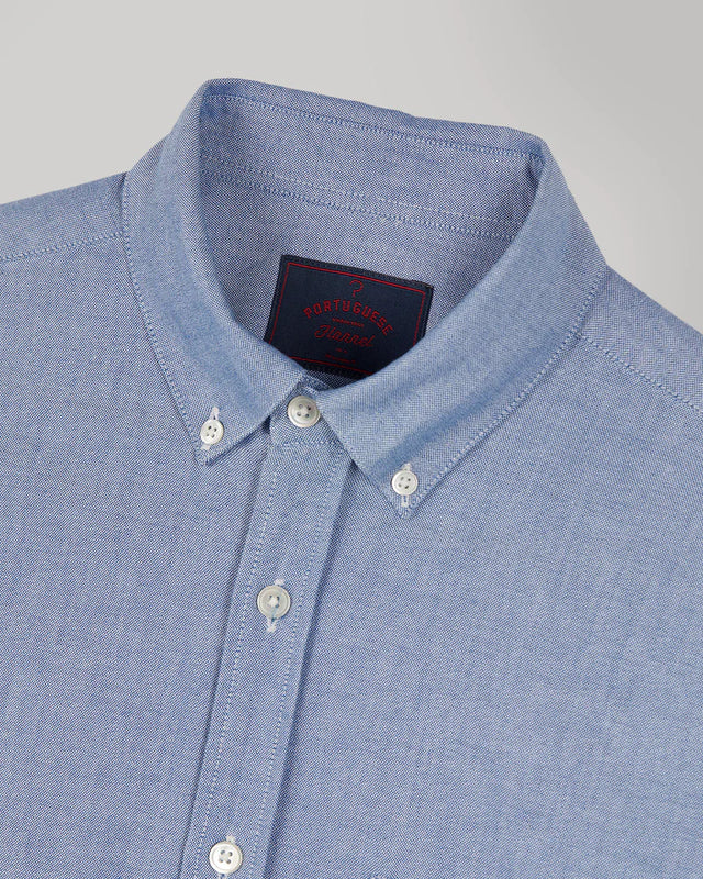 Portuguese Flannel Belavista Oxford Button Down Shirt - Mid Blue