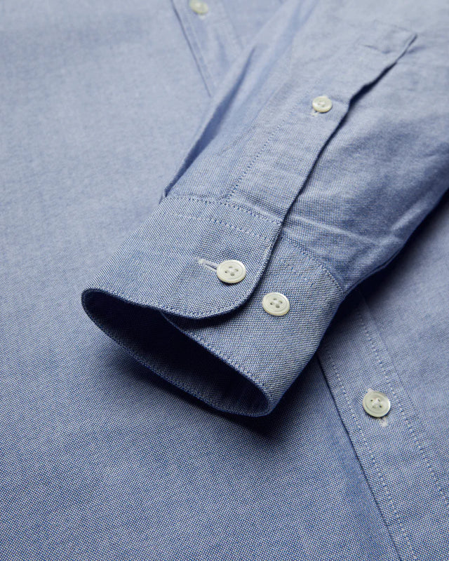 Portuguese Flannel Belavista Oxford Button Down Shirt - Mid Blue