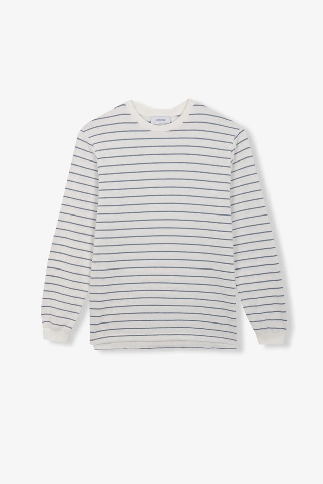Unfeigned Basic T-Shirt Terry - Marine Stripe