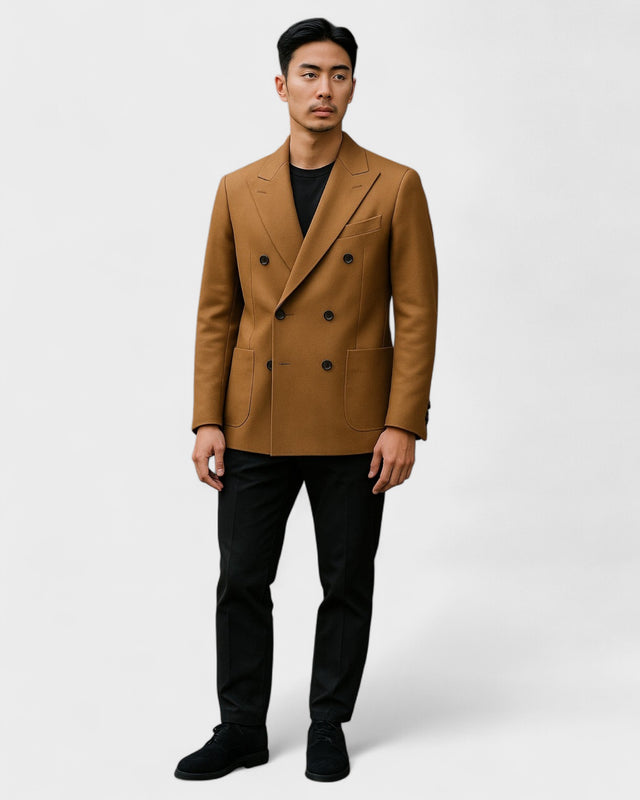 MCS Wool & Cashmere Twill Double Breasted Blazer