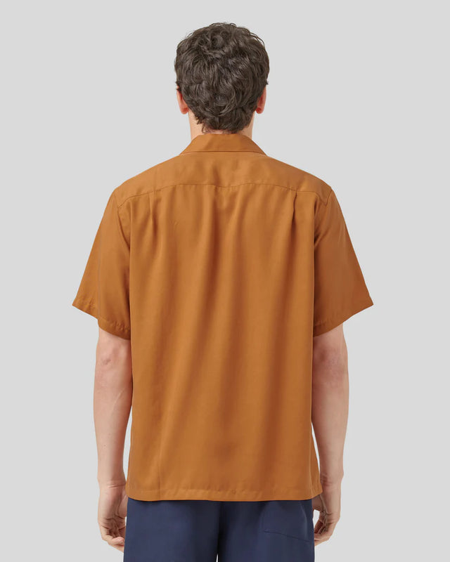 Portuguese Flannel Dogtown Short Sleeve Camp Shirt - Cinnamon