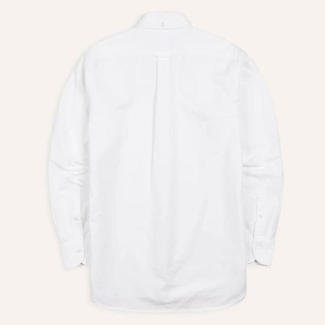 Drake's Cotton Oxford Cloth Button-Down Shirt - White