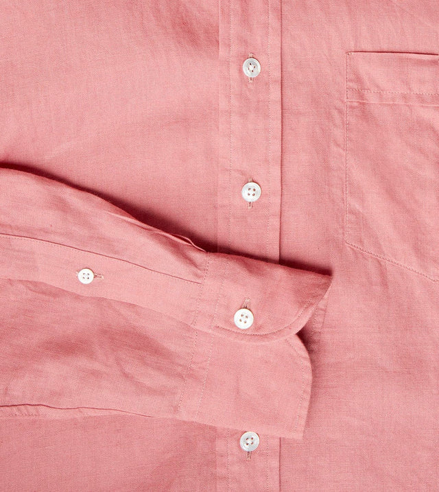 Drake's Linen Summer Shirt - Pink