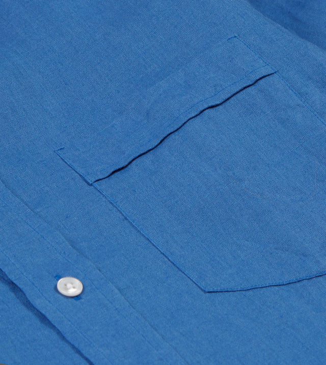 Drake's Linen Summer Shirt - Blue
