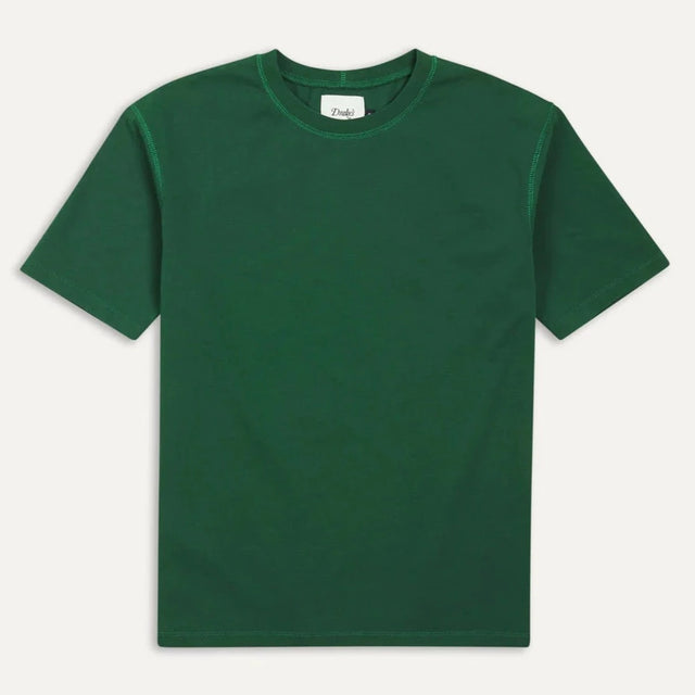 Drake's Cotton Crew Neck Hiking T-Shirt - Forest Green