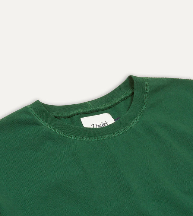Drake's Cotton Crew Neck Hiking T-Shirt - Forest Green