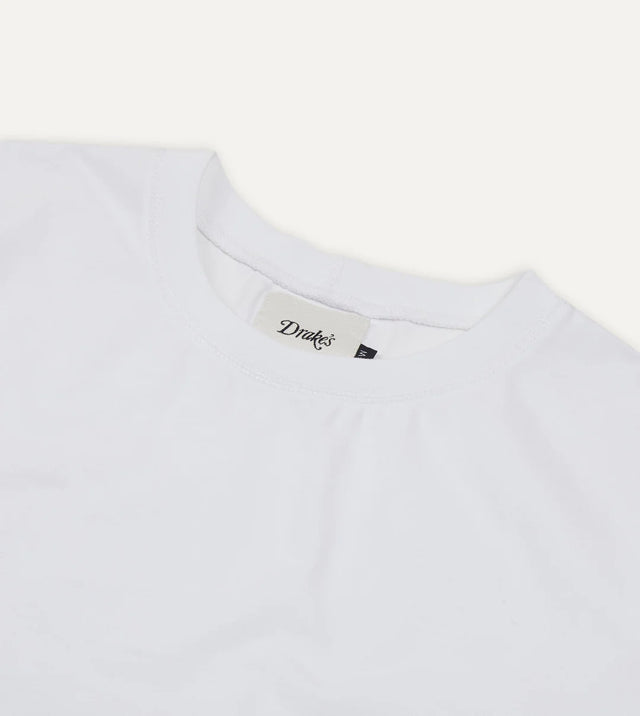 Drake's Cotton Crew Neck Hiking T-Shirt - White