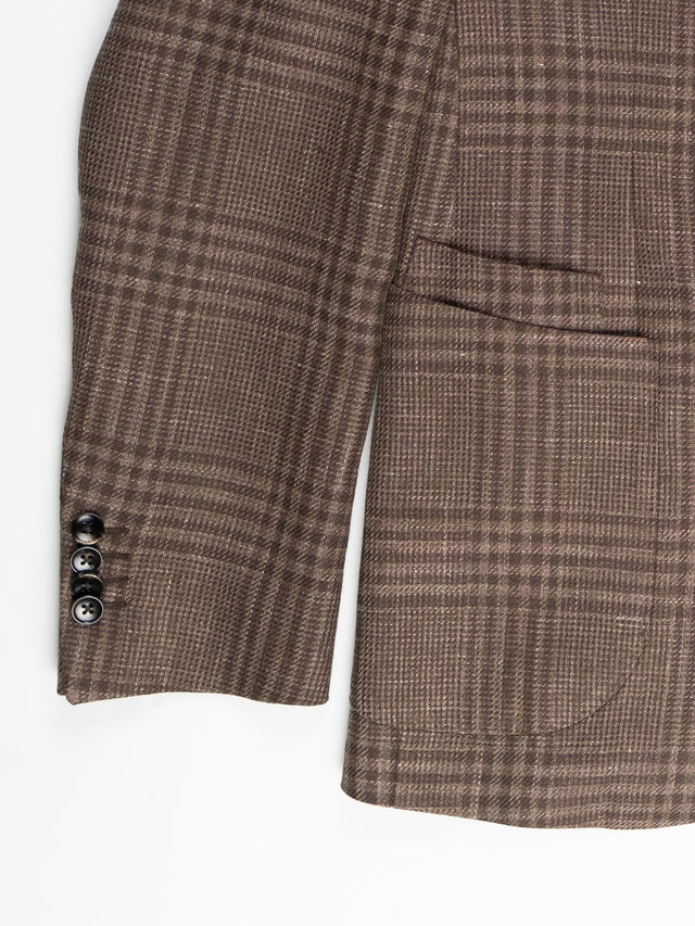 MCS Linen & Wool Check Sartorial Jacket - Brown