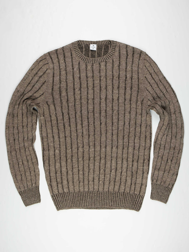 MCS Garment Dyed Linen Cable Crew Pullover