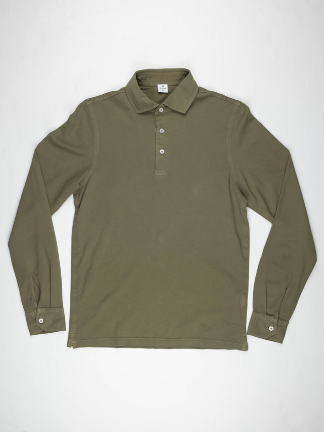 MCS Garment Dyed Cotton Long Sleeve Polo