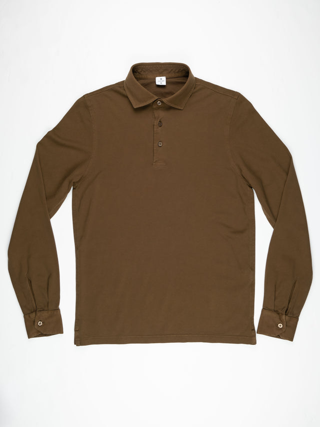 MCS Garment Dyed Cotton Long Sleeve Polo