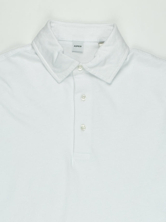 Aspesi Garment Dyed Jersey Polo - White