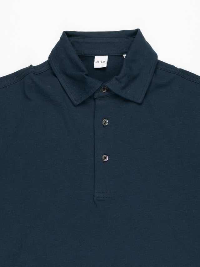 Aspesi Garment Dyed Jersey Polo - Navy