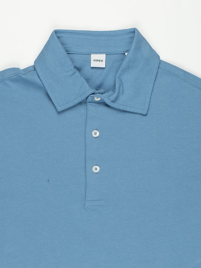 Aspesi Garment Dyed Jersey Polo - Sky Blue