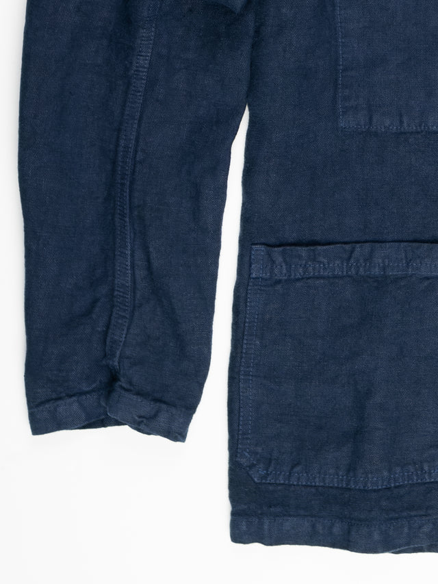 Vetra Heavy Linen Workwear Jacket - Navy