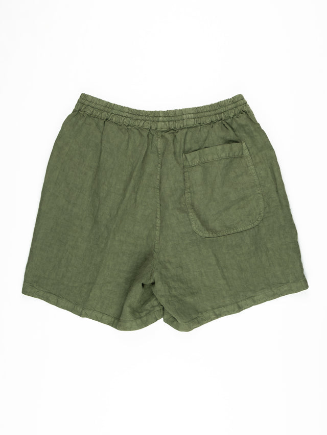 Aspesi Roque Linen Drawstring Shorts - Sage Green