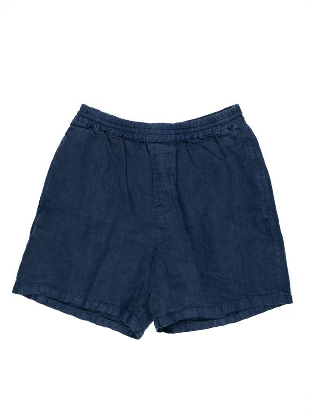 Aspesi Roque Linen Drawstring Shorts - Blue