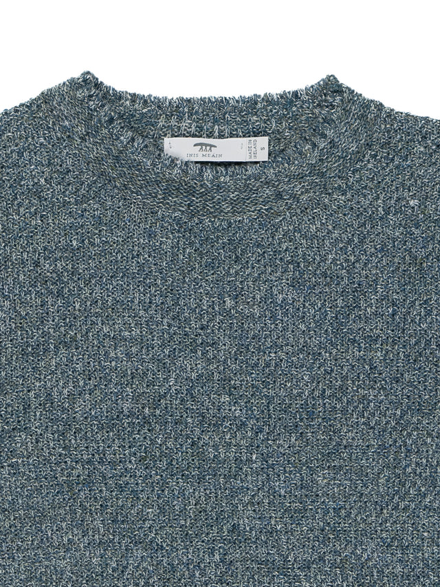 Inis Meain All Over Moss Stitch Linen Crew Pullover